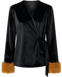 Ats the Label - Aurielle Velvet Fur Cuff Top - Lyst
