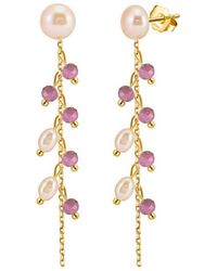 Shaded the Label - Lunari Mica & Pearl Beaded Earrings - Lyst