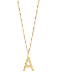 Muru - Letter Necklace With Curb Chain - Lyst
