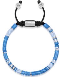 Nialaya - Beaded Bracelet With Light Blue And Silver Disc Beads - Lyst