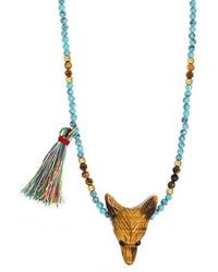 Ormiro - Wild Spirit Wolf Multi-Stone Necklace - Lyst