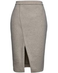Conquista - Neutrals Sand Colour Mouflon Pencil Skirt - Lyst