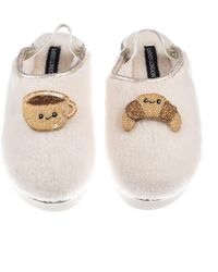 Laines London - Neutrals Flatform Cloud Closed Toe Slippers With Laines Lovables Coffee & Croissant Brooches - Lyst