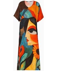 DHARA SHETH DUBAI - Muse Abstract Art Kaftan Maxi Dress - Lyst