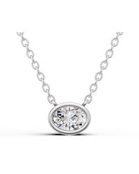 SEREIA OFFICIAL - 14K 0.25 Ct Lab-Grown Diamond Solitaire Bezel Pendant - Lyst