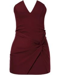 AGGI by HALEWSKI - Lavinia Burgundy Wive Strapless Mini Dress - Lyst