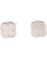 Von Treskow - Mini Clover Mother Of Pearl Stud Earrings - Lyst