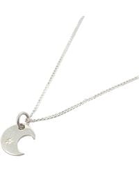 Harfi - Crescent Moon Charm Wtih Star Sterling Necklace - Lyst
