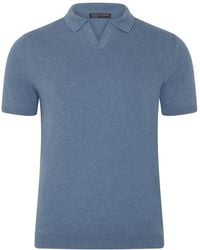 Paul James Knitwear - Ultra Fine Cotton Nathan Buttonless Polo Shirt - Lyst