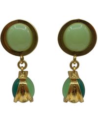 Michael Nash Jewelry - Agatha Light Jade And Dark Jade Resin Two Tone Drop Earrings - Lyst