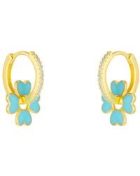 Spero London - Sterling Enamel Clover Earrings - Lyst