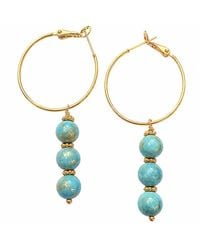 Way to Chic - Jade On Hoop Earrings - Lyst