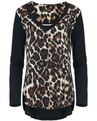 Conquista - Chic Animal Print Top With Jersey Back - Lyst