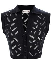 Pcfg - Cropped Ripped Knit Top - Lyst