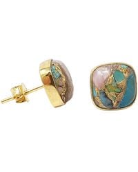 Harfi - Plated Opal And Plated Gemstone Stud Earrings - Lyst