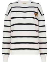 Sugarhill - Noah Sweatshirt Off, Leopard Embroidery - Lyst