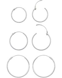 Spero London - Sterling Essential Hoop Earrings Set Double Xl - Lyst
