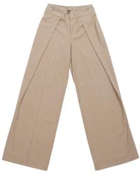 Circular Path - Neutrals Satin Waistband Pinstripe Pant - Lyst