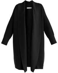 Paisie - Draped Collar Ribbed Cardigan - Lyst