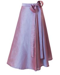 Richa Sharma - Neutrals Blush Wrap Around Midi Skirt - Lyst