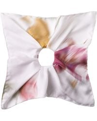 Asyii - Printed Ethereal Flower Silk Square Scrunchie - Lyst