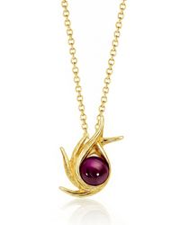 Unaloe - Sterling Poseidonia Necklace With Ruby And Plating – Elegant Jewelry For - Lyst