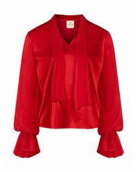 Gunda Hafner Ltd - Silk Blouse With Sheer Sleeves - Lyst
