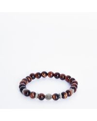 Addicted - Power Handmade Sterling Bracelet With Tiger's Eye Stones - Lyst