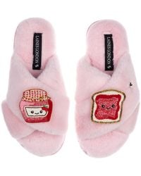 Laines London - Classic Slippers With Laines Lovables Jam & Toast Brooches - Lyst