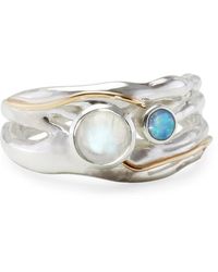 Isla Silver - Moonstone & Opal Ring - Lyst