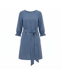 LeMuse - Emma — Stonewashed Linen Dress With Pockets & Tie Belt - Lyst