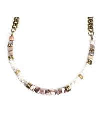 Rachel Nathan - Botswana Agate & Mother Of Pearl Curb Necklace - Lyst