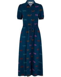 Sugarhill - Cassandra Midi Shirt Dress Petrol Tiger - Lyst