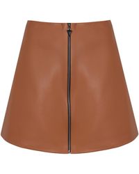 Mirimalist - Concrete Leather Mini Skirt - Lyst