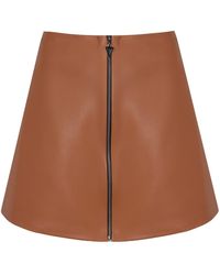 Mirimalist - Concrete Leather Mini Skirt - Lyst