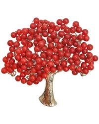 Farra - Handcrafted Bamboo Coral Tree Brooch - Lyst