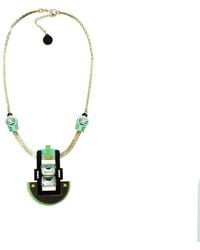 Gissa Bicalho - Handmade Acrylic Necklace Choker With Mirrored Rectangular Stone - Lyst