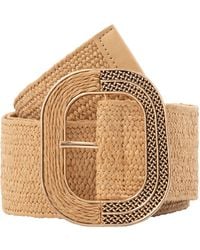 BeltBe - Neutrals Wide Stretch Straw Belt - Lyst