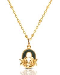Kasun - Plated O Initial Necklace With Marble - Lyst