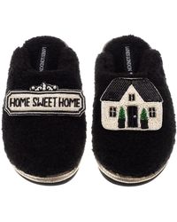 Laines London - Teddy Closed Toe Slippers With Home Sweet Home Brooches - Lyst