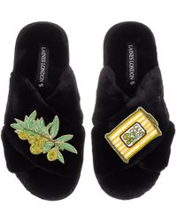 Laines London - Classic Laines Slippers With Olives & Oil Brooches - Lyst