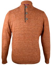 DAVID WEJ - Jayden Button Neck Elbow Patch Jumper - Lyst