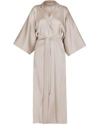 Avenue 8 - Silk Maxi Collar Robe - Lyst