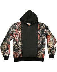Zasta Studio - Hoody Cat City Cotton & Leather Hybrid Hoodie - Lyst