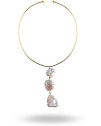 LINYA JEWELLERY - Baroque Pearl Dangle Choker - Lyst
