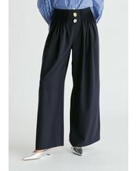 Paisie - Wide Leg Trousers With Pleated Waist Detail - Lyst