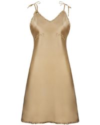 Sasha La Mer - Giselle Silk Slip Dress, Color Golden Sand - Lyst