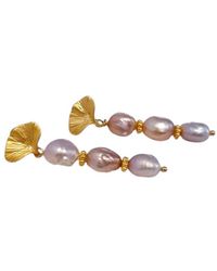 Way to Chic - Rose Pearls On Leaf Studs - Lyst