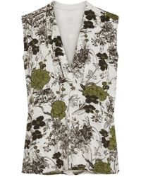 Conquista - Botanical Sketch Sleeveless V-Neck Top - Lyst