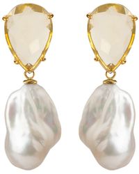Bounkit - Nora Earrings Pearls Clip On - Lyst
